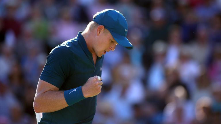 Kyle Edmund was in fine form against Andy Murray at Eastbourne