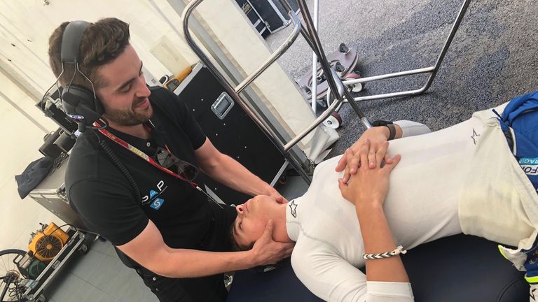 Lando Norris gets work done on his neck