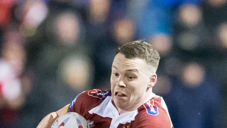 Picture by Allan McKenzie/SWpix.com - 23/02/2018 - Rugby League - Betfred Super League - Warrington Wolves v Wigan Warriors - Halliwell Jones Stadium, Warrington, England - Liam Marshall.