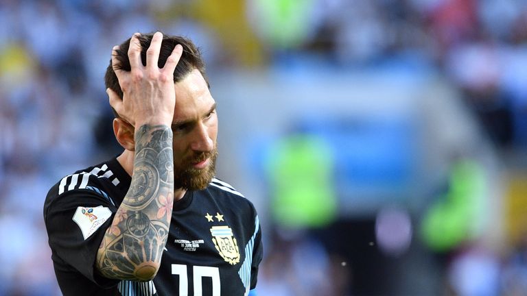 Lionel Messi during the group D match against Iceland