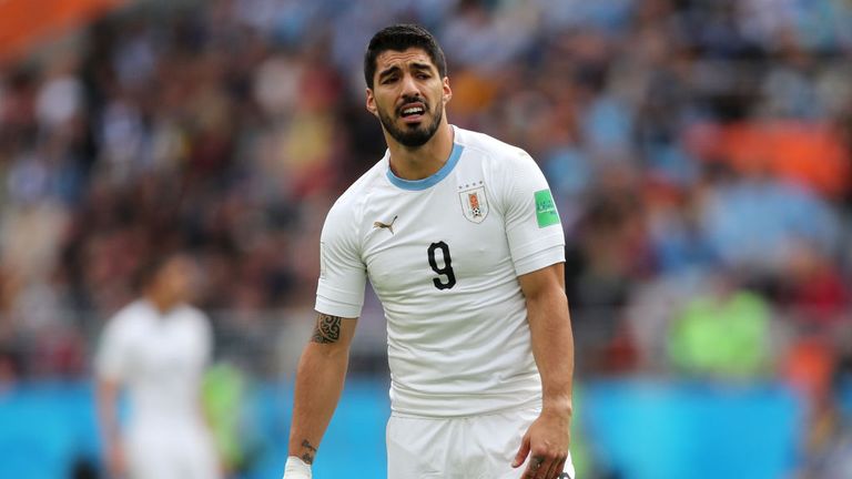 Luis Suarez during Uruguay's World Cup Group A clash with Egypt in Russia