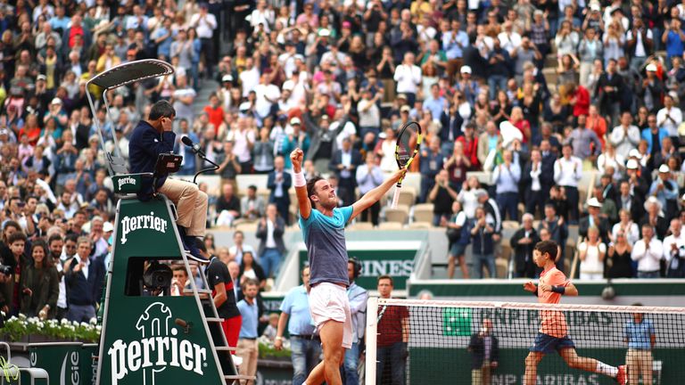  during day ten of the 2018 French Open at Roland Garros on June 5, 2018 in Paris, France.
