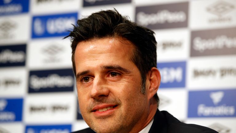 New Everton manager Marco Silva during the press conference at Finch Farm, Liverpool. PRESS ASSOCIATION Photo. Picture date: Monday June 4, 2018. 