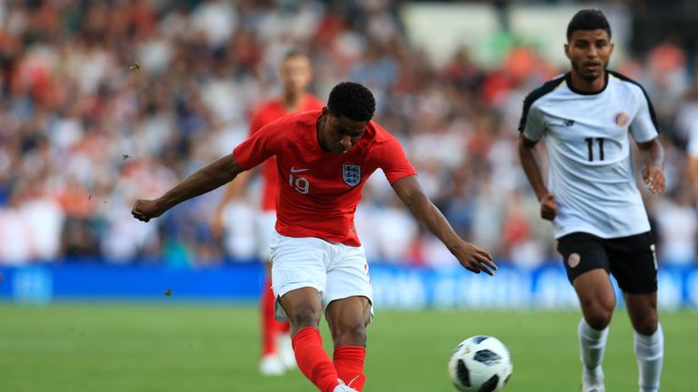 Marcus Rashford fires England ahead against Costa Rica from long range
