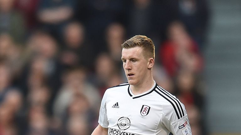 LONDON, ENGLAND - APRIL 14: Matt Targett of Fulham during the Sky Bet Championship match between Fulham and Brentford at Craven Cottage on April 14, 2018 in London, England. (Photo by Leigh Dawney/Getty Images) ***Local Caption ***