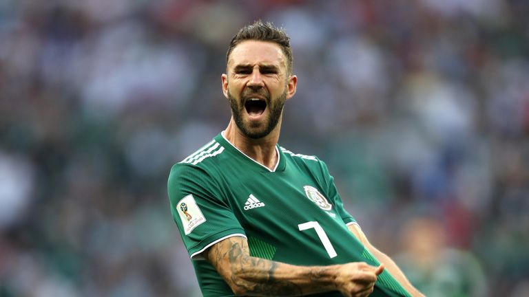 Miguel Layun reacts to missing a chance to make it 2-0