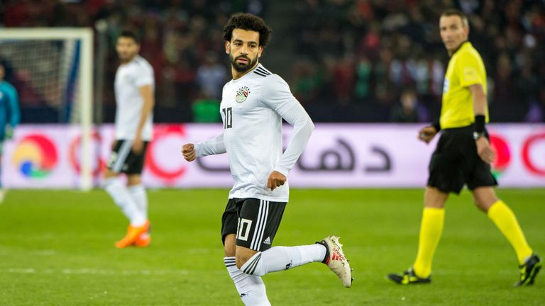 Mo Salah in action for Egypt