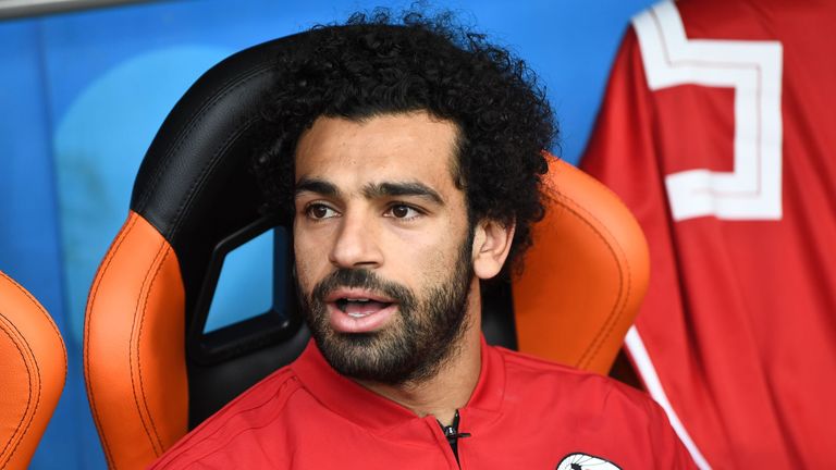 Mohamed Salah during the 2018 FIFA World Cup, group A match between Egypt and Uruguay at Ekaterinburg Arena