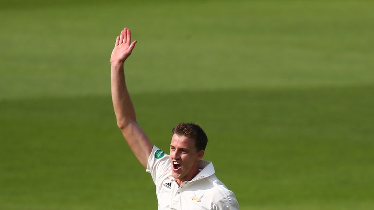  during the Specsavers County Championship Division One match between Hampshire and Surrey at Ageas Bowl on June 10, 2018 in Southampton, England.