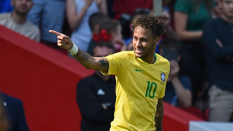 Neymar scored for Brazil on his return after injury 
