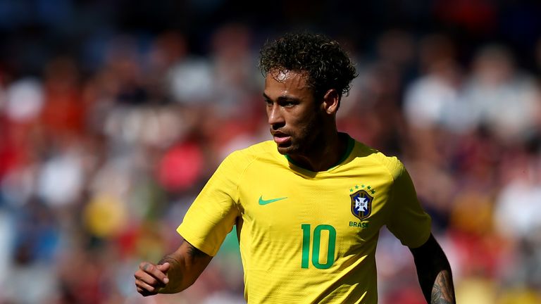Neymar in action for Brazil against Croatia