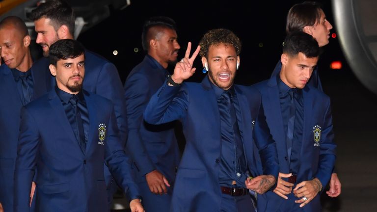 Neymar and his Brazil team-mates have arrived in Russia