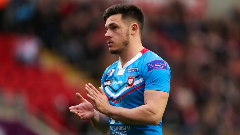 Niall Evalds in action for Salford Red Devils