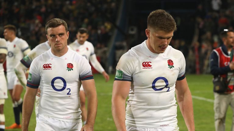 Owen Farrell and George Ford after the final whistle