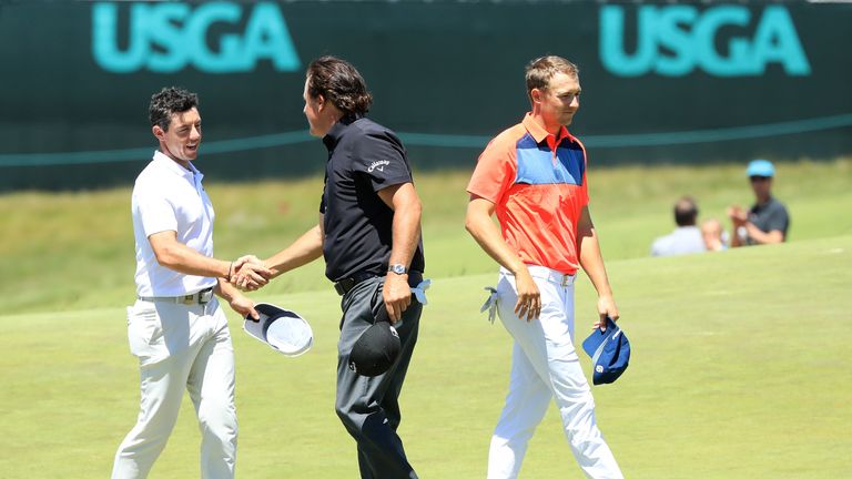 Rory McIlroy, Phil Mickelson and Jordan Spieth