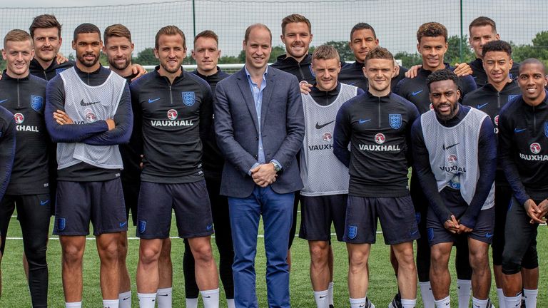 Prince William met England's World Cup squad on Thursday