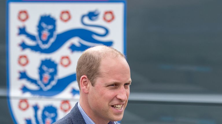 Prince William met the England squad on Thursday