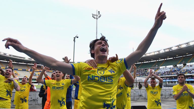 during the serie A match between AC Chievo Verona and Benevento Calcio at Stadio Marc'Antonio Bentegodi on May 20, 2018 in Verona, Italy.