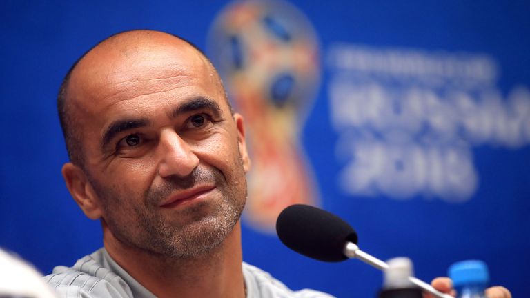 Belgium manager Roberto Martinez during a press conference at Kaliningrad Stadium
