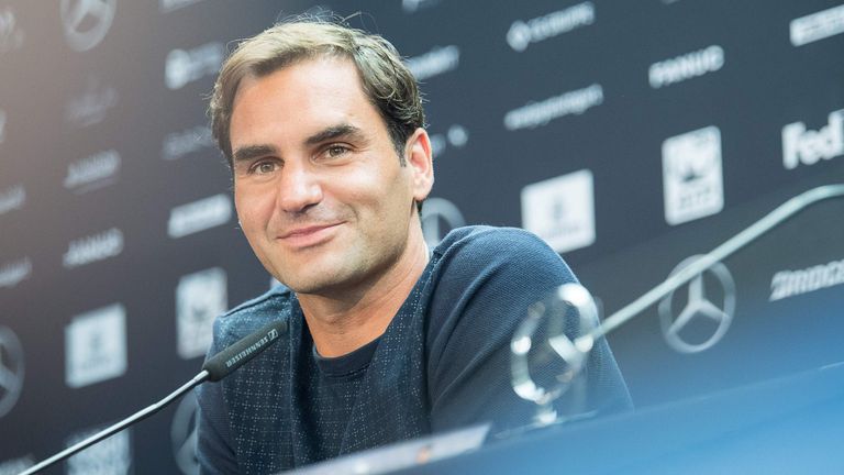 Switzerland's Roger Federer attends a press conference prior the ATP Cup tennis tournament in Stuttgart, southwestern Germany on June 11, 2018. 