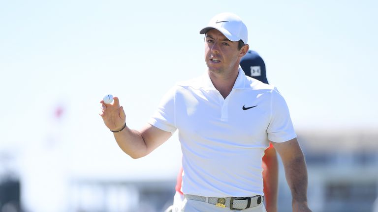 during the first round of the 2018 U.S. Open at Shinnecock Hills Golf Club on June 14, 2018 in Southampton, New York.