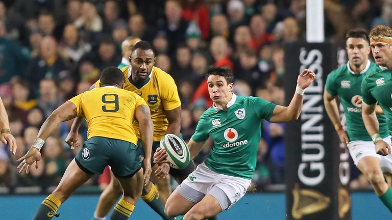 Joey Carbery in action against Australia in November 2016