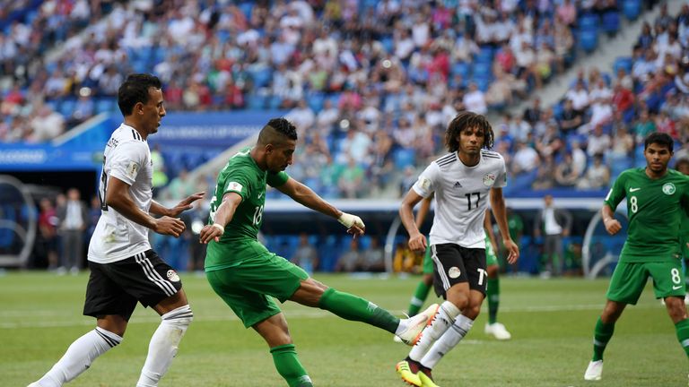 Salem Aldawsari scores an injury-time winner to hand Saudi Arabia all three points against Egypt