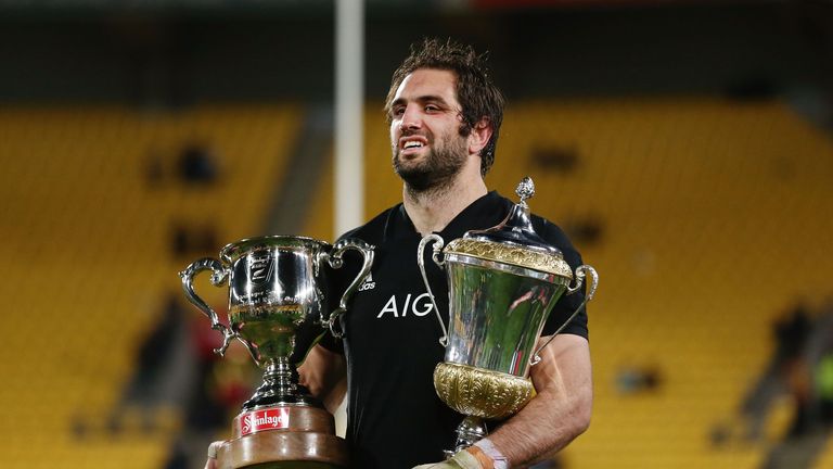 during the International Test match between the New Zealand All Blacks and France at Westpac Stadium on June 16, 2018 in Wellington, New Zealand.