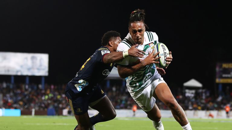 Sean Wainui attacks for the Chiefs
