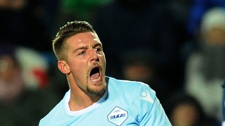 Sergej Milinkovic Savic esulta dopo il gol del 2-1.17-12-2017 Bergamo.Campionato Italiano Serie A Tim incontro Atalanta Vs Lazio allo stadio Atleti Liberati di Bergamo..Match day SS Lazio Vs Torino at the Atleti Liberati Satium in Bergamo..@ Marco Rosi / Fotonotizia