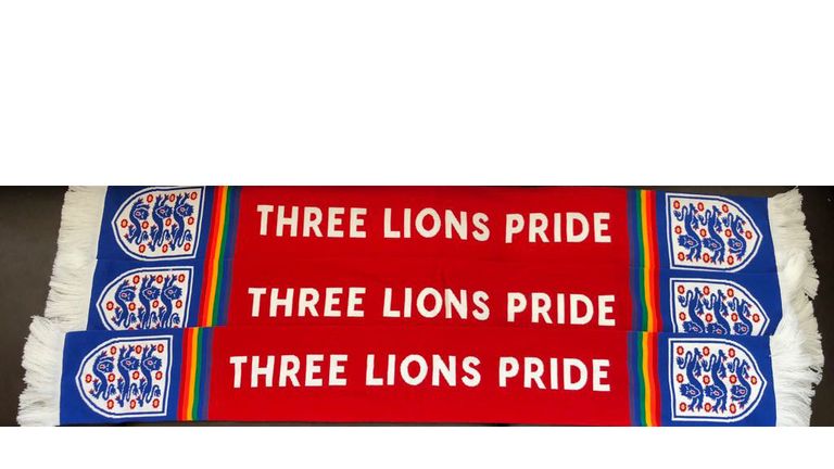 Thre Lions Pride scarves, England fans