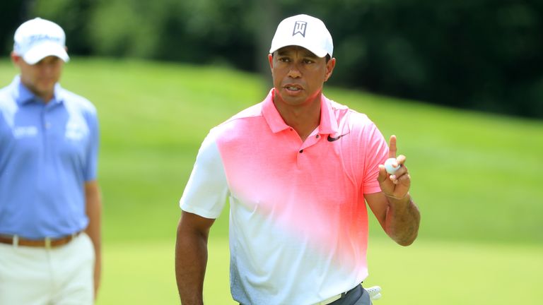 during the first round of the Quicken Loans National at TPC Potomac on June 28, 2018 in Potomac, Maryland.