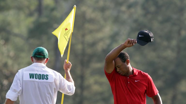 during the final round of the 2011 Masters Tournament at Augusta National Golf Club on April 10, 2011 in Augusta, Georgia.