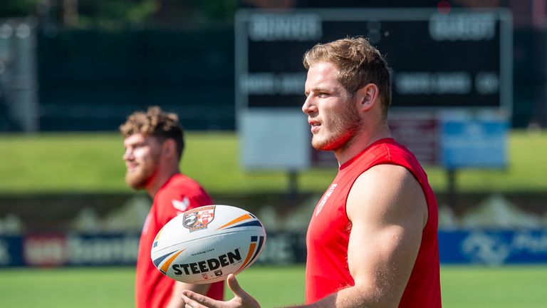 Tom Burgess during an England training session in Denver