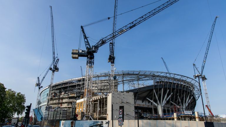 A general view of the ongoing construction of Tottenham's new stadium (May, 2018)