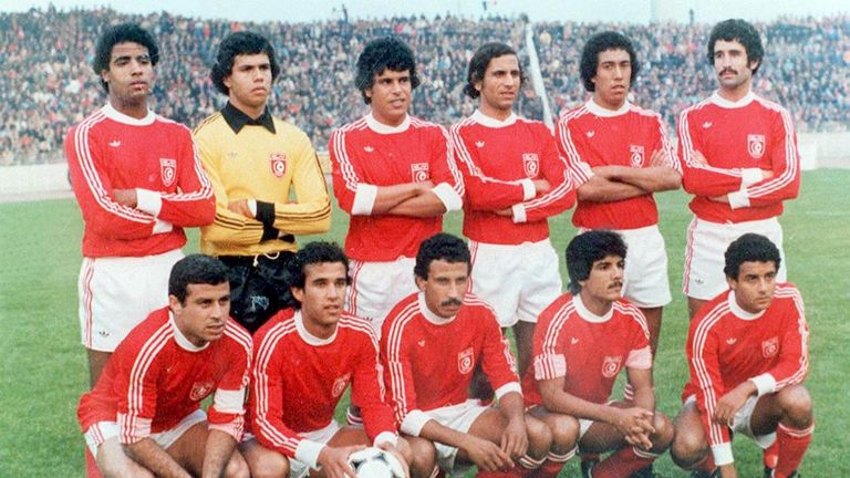 Tunisia players pose before their clash against Mexico in the 1978 World Cup