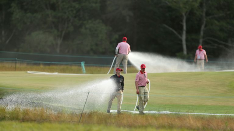 during the third round of the 2018 US Open at Shinnecock Hills Golf Club on June 16, 2018 in Southampton, New York.