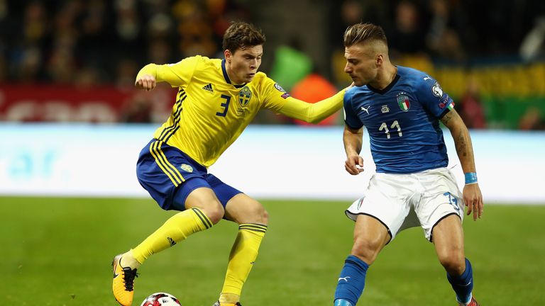  during the FIFA 2018 World Cup Qualifier Play-Off: First Leg between Sweden and Italy at Friends arena on November 10, 2017 in Solna, Sweden.