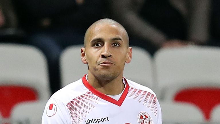 Wahbi Khazri in action for Tunisia