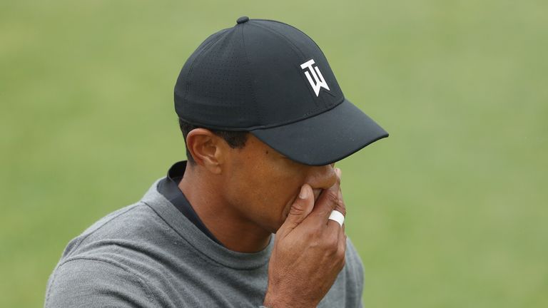 Woods slumped to 12 over after a poor run on the front nine