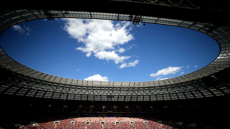 A view of the Luzhniki Stadium during the 2018 FIFA World Cup, group B match between Portugal and Morocco