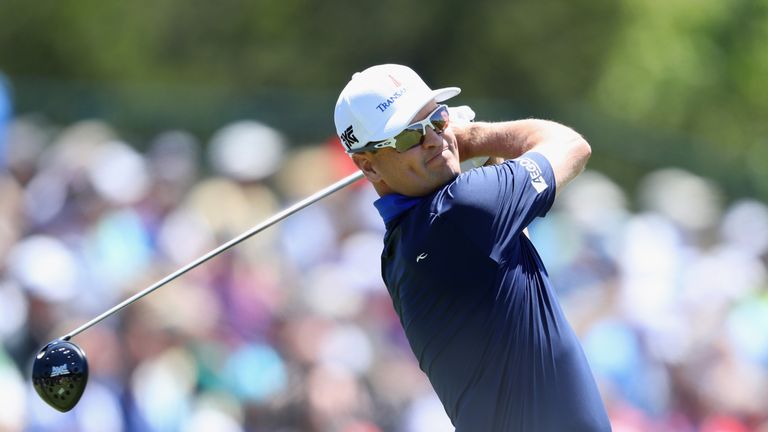 during the first round of the 2018 U.S. Open at Shinnecock Hills Golf Club on June 14, 2018 in Southampton, New York.