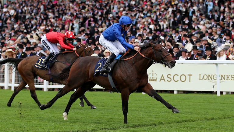 Battaash ridden by jockey William Buick winning the King's Stand Stakes at Royal Ascot