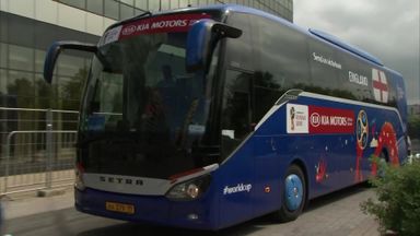 England arrive back at hotel