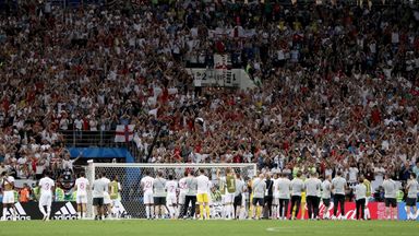 England received great backing from fans during the World Cup in Russia