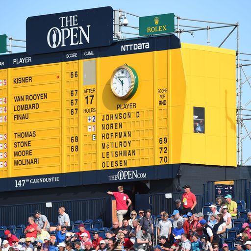 The Open: Latest leaderboard