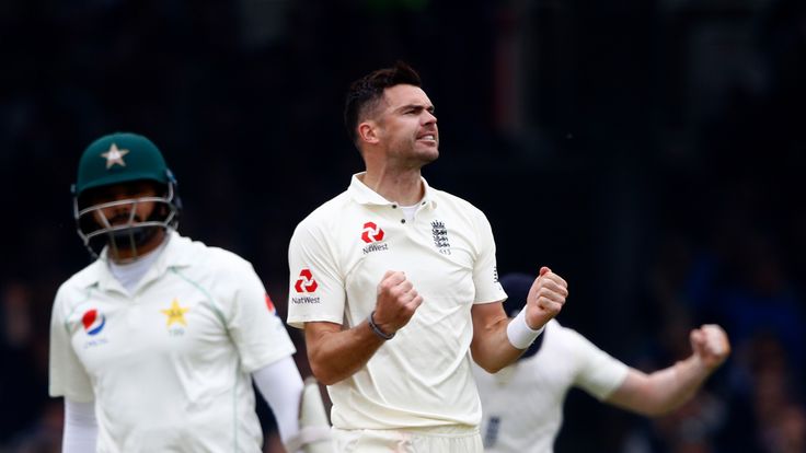 James Anderson during day two of the 1st Test match between England and Pakistan at Lord's Cricket Ground on May 25, 2018 in London, England.