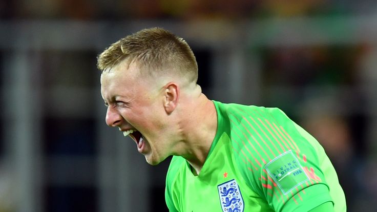 Jordan Pickford during the 2018 FIFA World Cup, last 16 match between Colombia and England