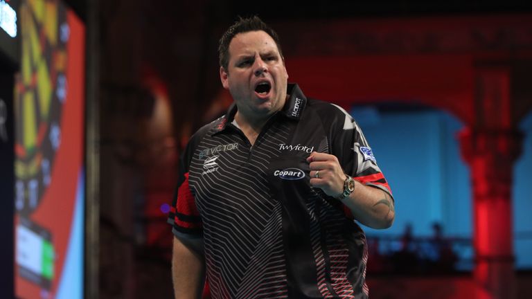 BET VICTOR WORLD MATCHPLAY 2018.WINTER GARDENS,.BLACKPOOL.PIC;LAWRENCE LUSTIG.ROUND1.ADRIAN LEWIS V JAMES WILSON.ADRIAN LEWIS IN ACTION