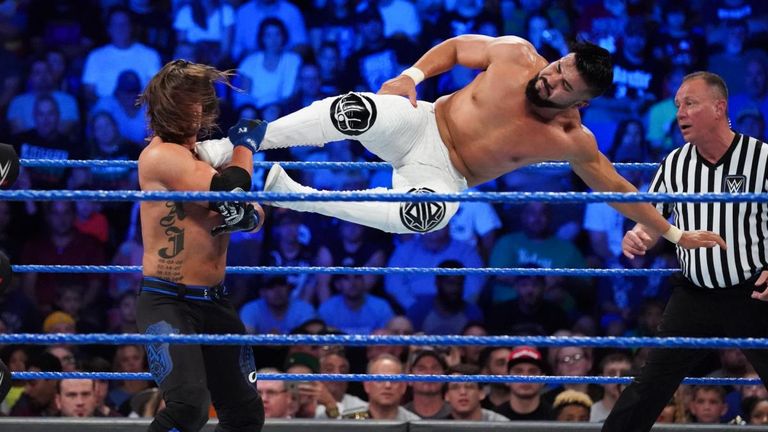 Andrade Almas put in a strong showing against WWE champion AJ Styles